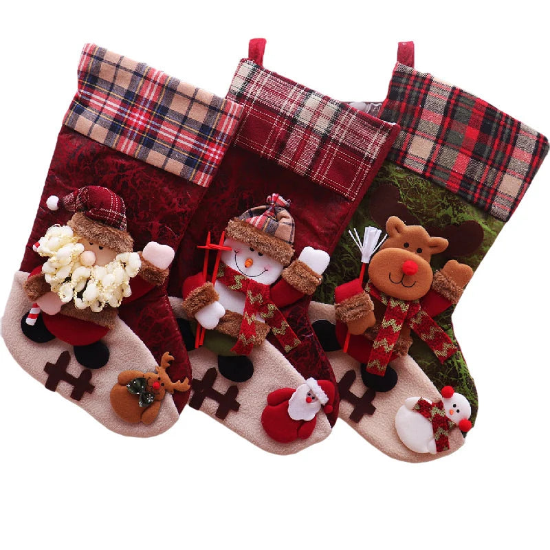 Christmas Stocking Extra-Large Soft & Durable Fabric Hanging Loop
