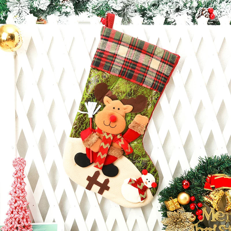 Christmas Stocking Extra-Large Soft & Durable Fabric Hanging Loop
