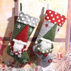 Christmas Stocking Gnome Design Felt & Soft Fabric