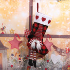 Christmas Stocking Gnome Motif & Star Trim Durable Fabric