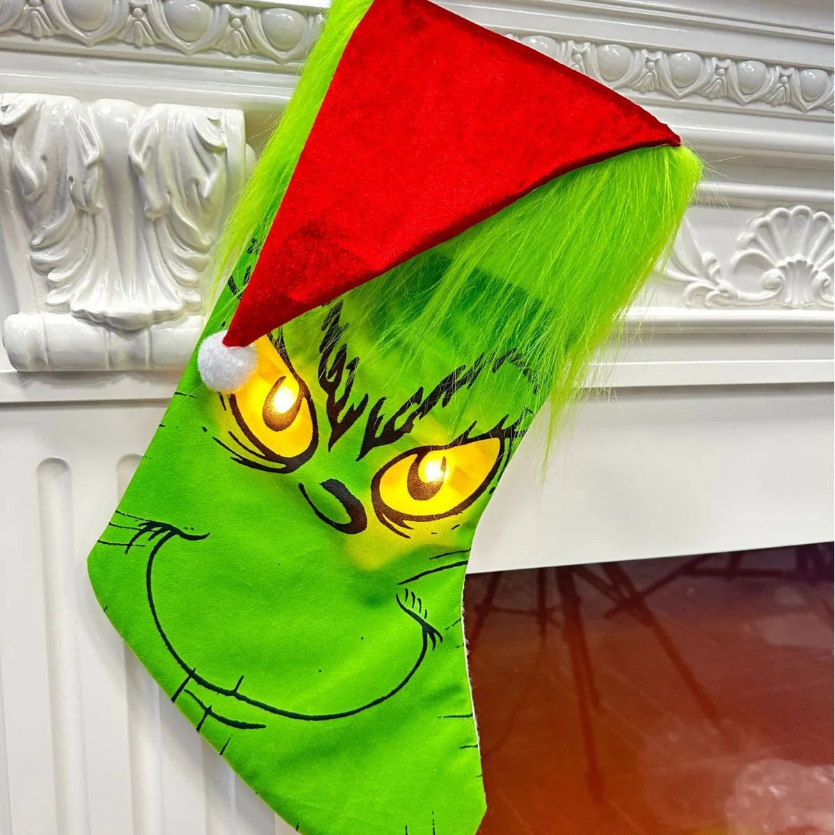 Christmas Stocking Grinch-Inspired Plush Fluffy Cuff