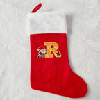 Christmas Stocking Personalized Monogram Soft Plush White Cuff