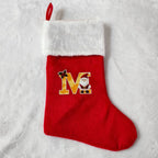 Christmas Stocking Personalized Monogram Soft Plush White Cuff