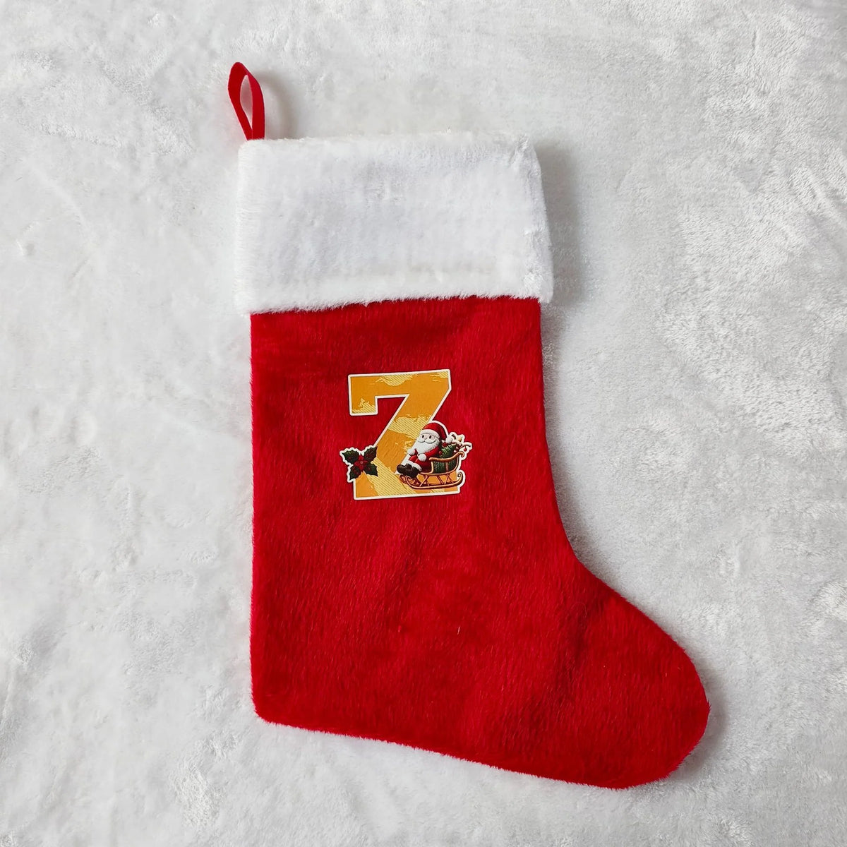 Christmas Stocking Personalized Monogram Soft Plush White Cuff