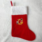 Christmas Stocking Personalized Monogram Soft Plush White Cuff