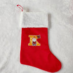 Christmas Stocking Personalized Monogram Soft Plush White Cuff