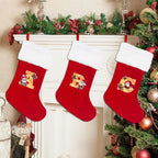 Christmas Stocking Personalized Monogram Soft Plush White Cuff