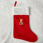 Christmas Stocking Personalized Monogram Soft Plush White Cuff