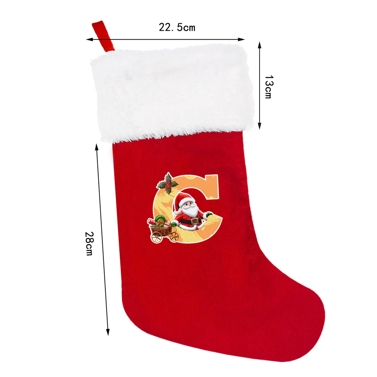 Christmas Stocking Personalized Monogram Soft Plush White Cuff