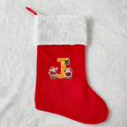 Christmas Stocking Personalized Monogram Soft Plush White Cuff