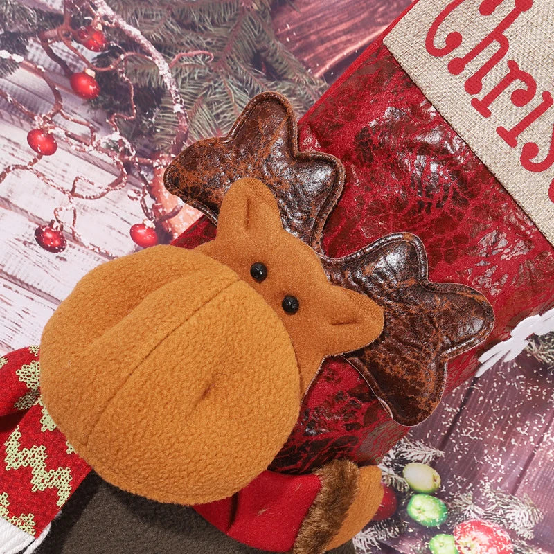 Christmas Stocking Plush Snowman Design & Sturdy Hanger