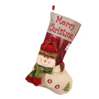 Christmas Stocking Plush Snowman Design & Sturdy Hanger