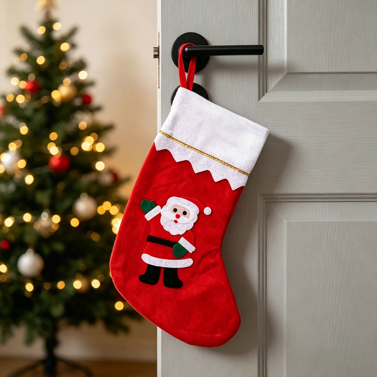 Christmas Stocking Plush Soft Festive Motifs