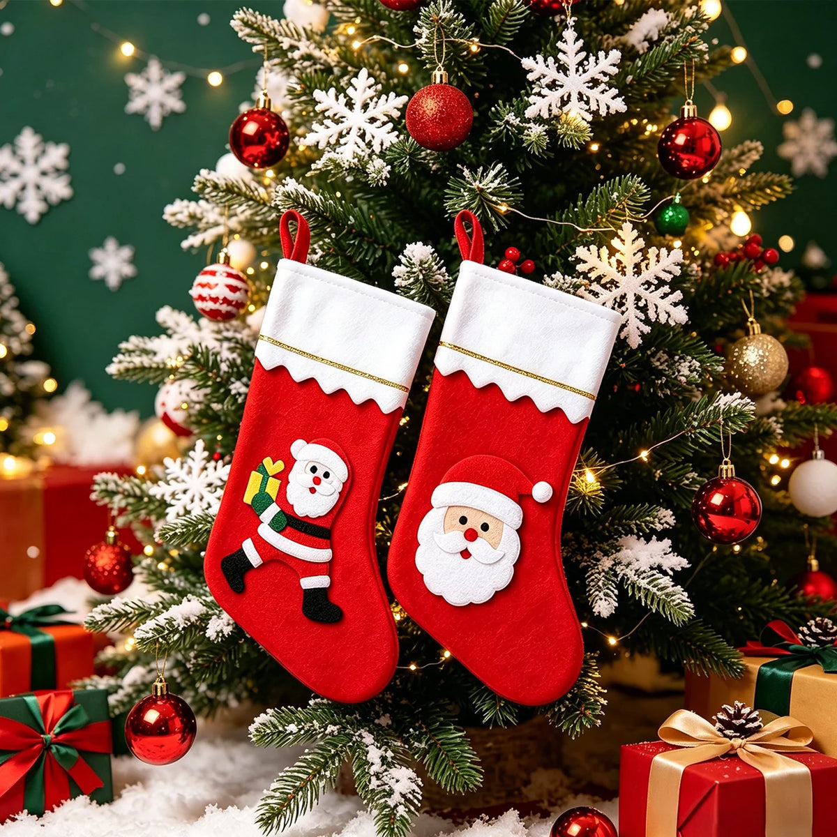 Christmas Stocking Plush Soft Festive Motifs