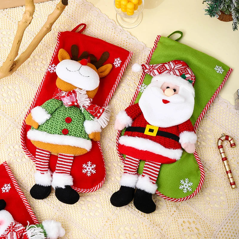 Christmas Stocking Reindeer Design Soft Durable Fabric