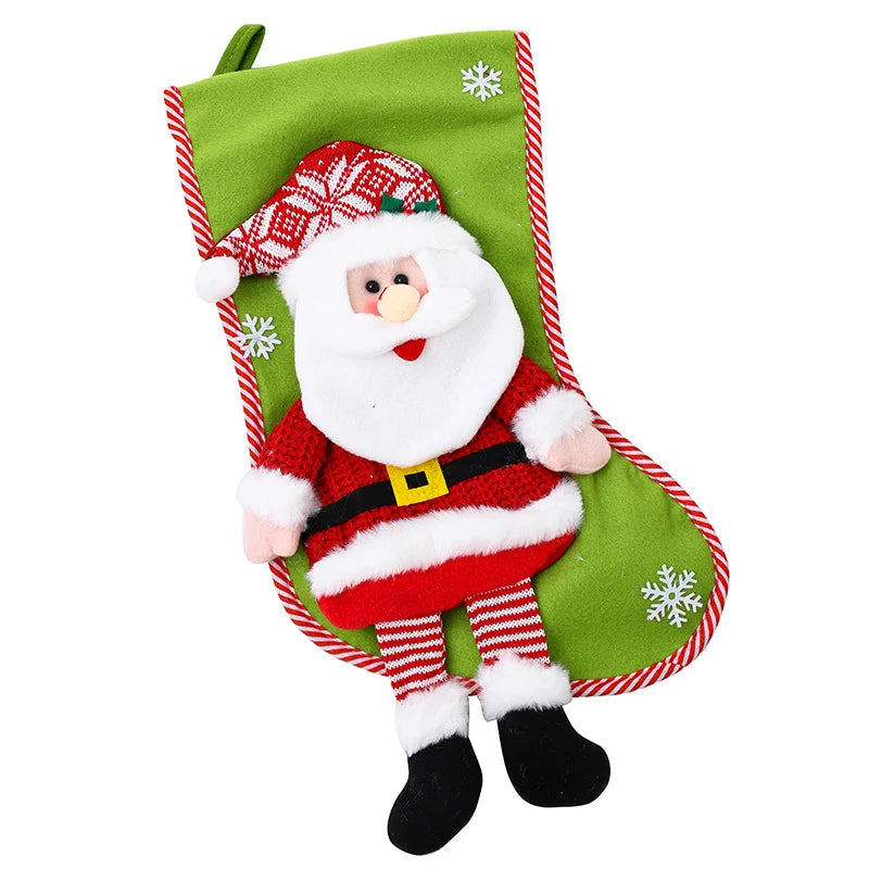 Christmas Stocking Reindeer Design Soft Durable Fabric