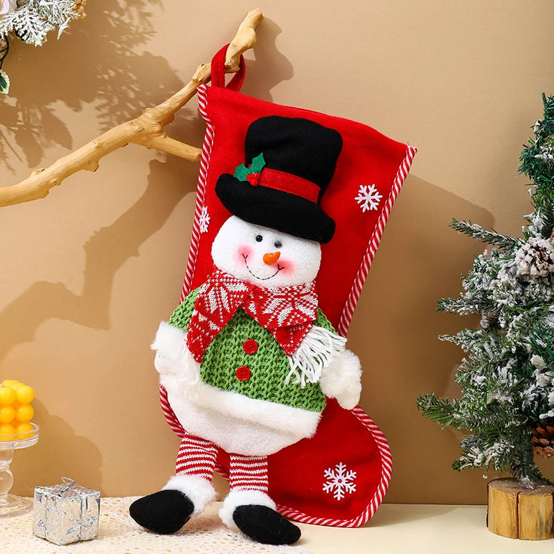 Christmas Stocking Reindeer Design Soft Durable Fabric