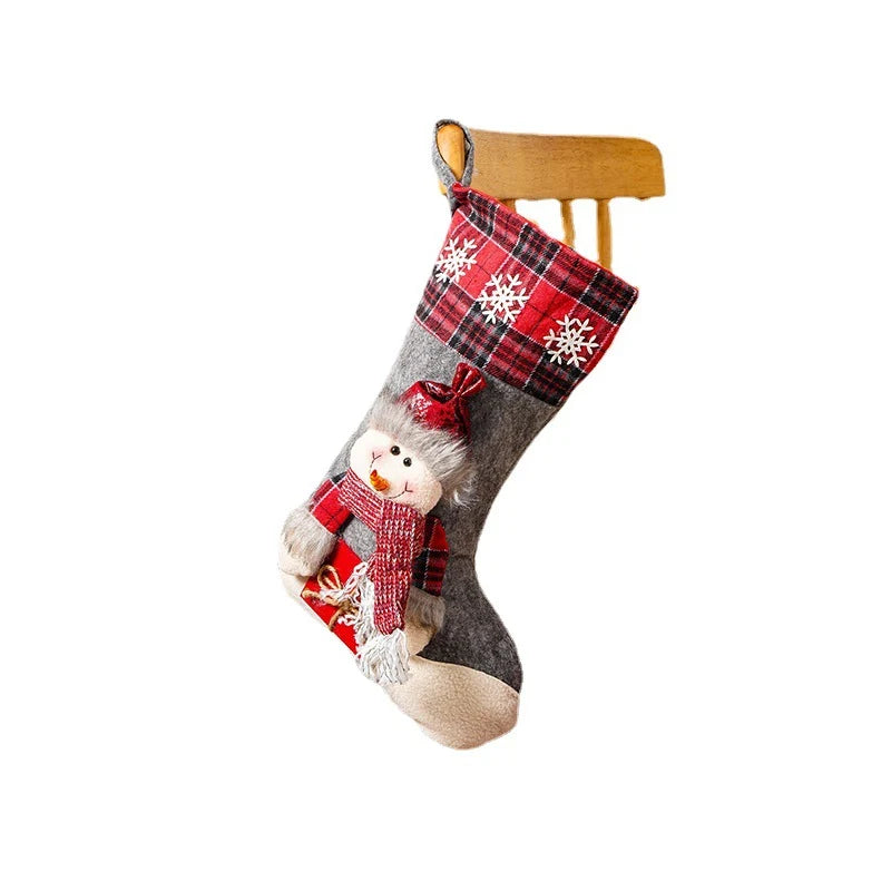 Christmas Stocking Reindeer Motif Durable Spacious Interior