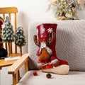 Christmas Stocking Reindeer Motif Durable Spacious Interior