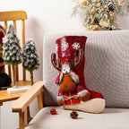 Christmas Stocking Reindeer Motif Durable Spacious Interior