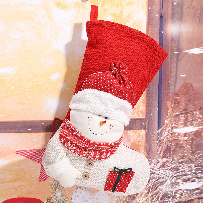 Christmas Stocking Santa Claus Plush Hanging