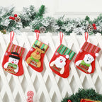 Christmas Stocking Santa Design Soft Felt Hanging Loop