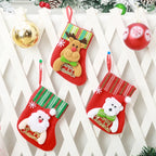 Christmas Stocking Santa Design Soft Felt Hanging Loop