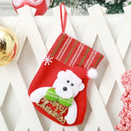 Christmas Stocking Santa Design Soft Felt Hanging Loop