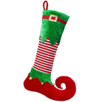 Christmas Stocking Santa Motif Sparkling Plush With Hanging Loop
