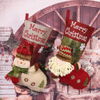 Christmas Stocking Snowman Motif Generous Interior Soft Durable Fabric