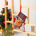 Christmas Stocking Soft Plush Santa & Snowflake Design