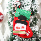 Christmas Stocking Soft Plush Santa & Snowflake Design