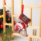 Christmas Stocking Soft Plush Santa & Snowflake Design