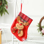 Christmas Stocking Soft Plush Santa & Snowflake Design
