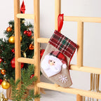 Christmas Stocking Soft Plush Santa & Snowflake Design