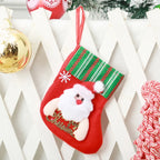 Christmas Stocking Soft Plush Santa & Snowflake Design