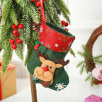 Christmas Stocking Soft Plush Santa & Snowflake Design