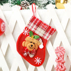 Christmas Stocking Soft Plush Santa & Snowflake Design