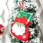 Christmas Stocking Soft Plush Santa & Snowflake Design