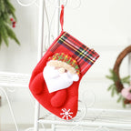 Christmas Stocking Soft Plush Santa & Snowflake Design