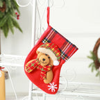 Christmas Stocking Soft Plush Santa & Snowflake Design