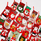 Christmas Stocking Soft Plush Santa & Snowflake Design