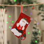 Christmas Stocking Soft Plush Santa & Snowflake Design