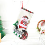 Christmas Stocking Soft Plush Santa & Snowflake Design