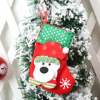 Christmas Stocking Soft Plush Santa & Snowflake Design