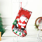Christmas Stocking Soft Plush Santa & Snowflake Design