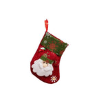 Christmas Stocking Soft Plush Santa & Snowflake Design