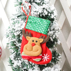 Christmas Stocking Soft Plush Santa & Snowflake Design