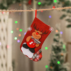 Christmas Stocking Soft Plush Santa & Snowflake Design