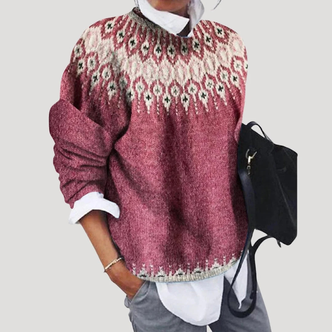 Christmas Sweater Fair Isle Yoke Regular Fit